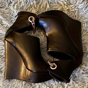 Platform Peep Toe Booties